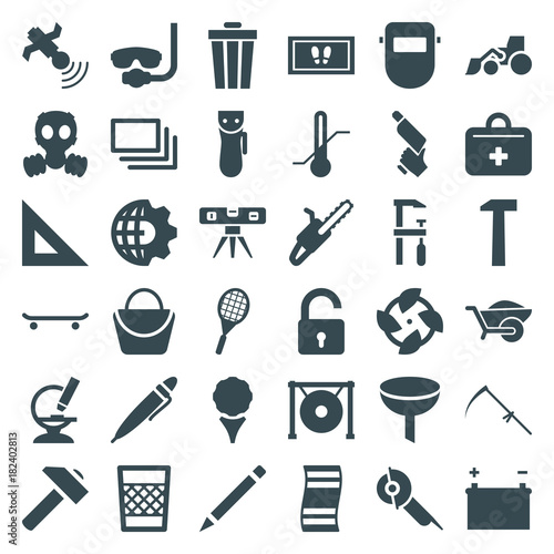 Set of 36 equipment filled icons