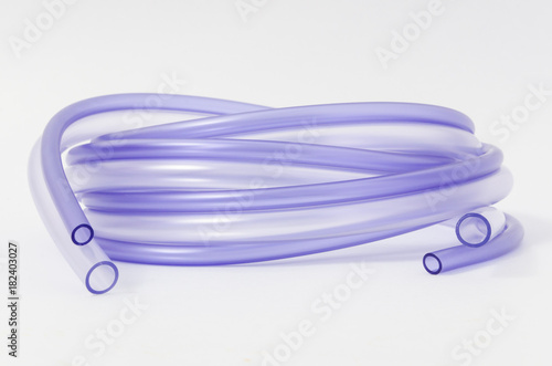 Plastic tube on white background