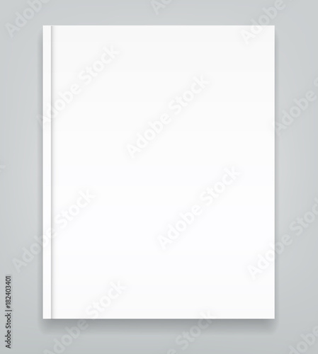 Hard cover blank realistic book, closed organizer or photobook mockup.