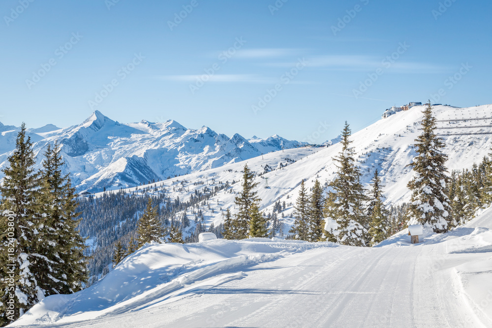 Beautiful winter mountain landscape at Zell am See-Kaprun, Austria