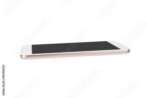 White modern smart phone isolated.Blank screen for mockup.