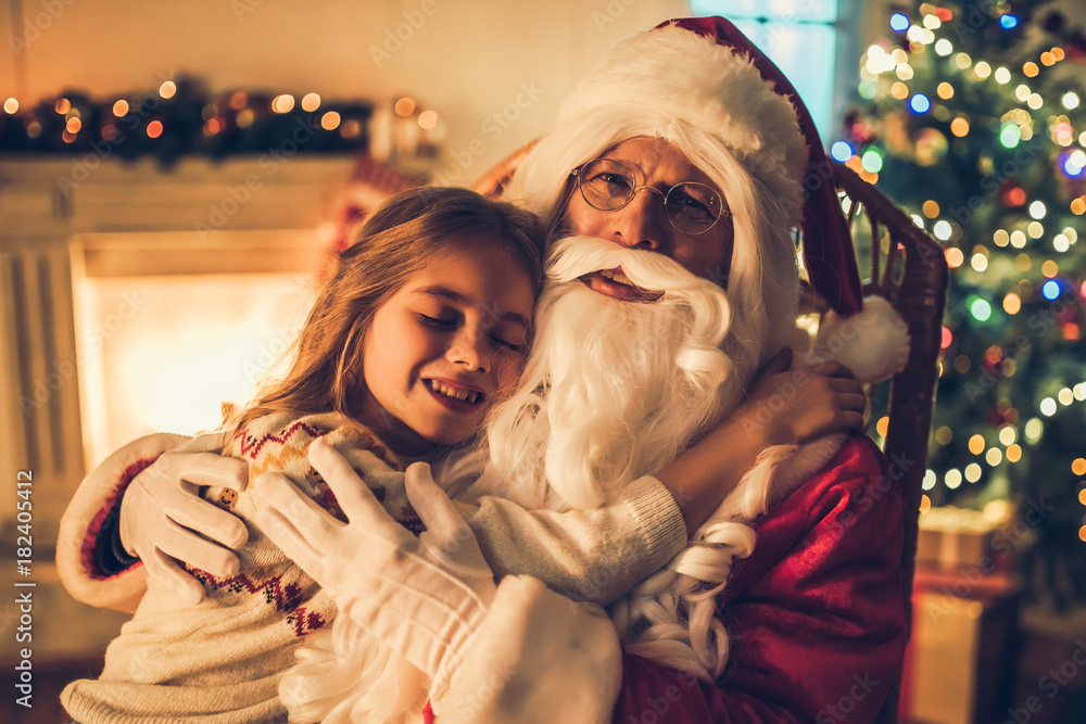 Girl with Santa Claus