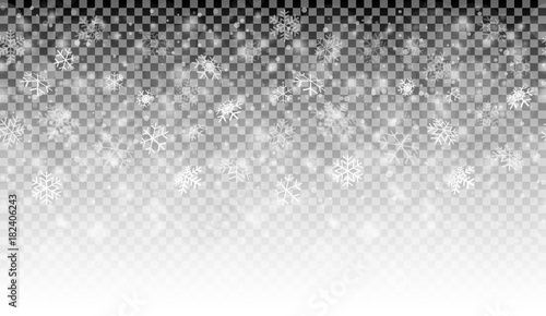 snow fall background with vector transparency