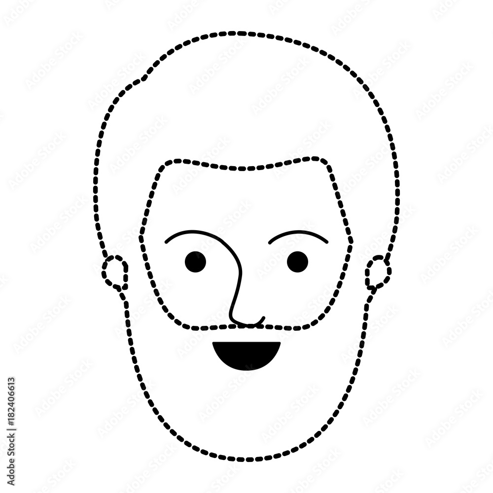 male face with short hair and bearded in black dotted silhouette vector illustration male face with short hair and bearded in black dotted silhouette vector illustration