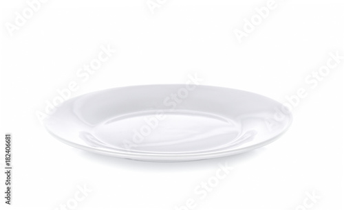 White plate on white background