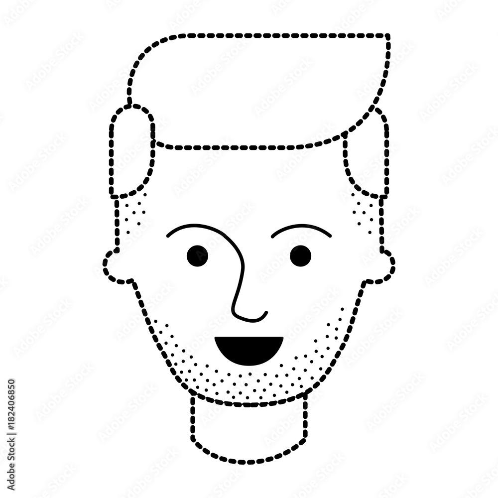 male face with stubble beard and side parted hairstyle in black dotted silhouette vector illustration male face with stubble beard and side parted hairstyle in black dotted silhouette vector illustration