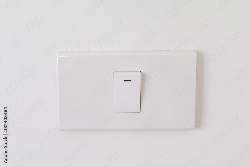 Electronic switches with white background, White switches on wall in home, Closeup switches interior. Electronic switches with white background, White switches on wall in home, Closeup switches interior.