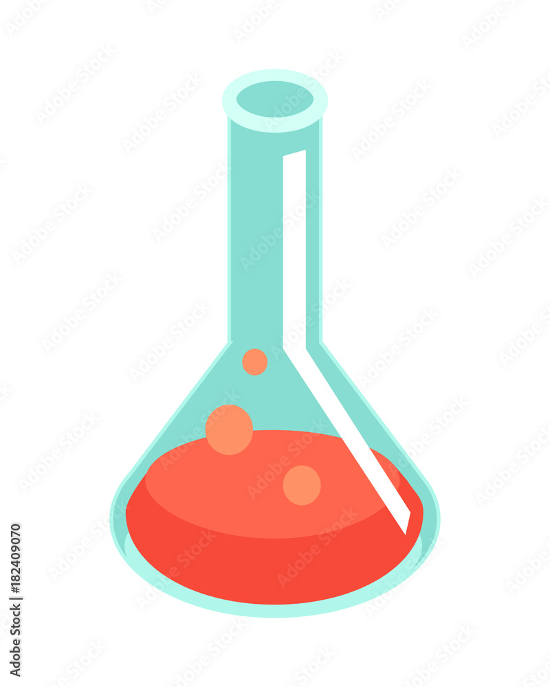 Laboratory Flask with Red Liquid Illustration Laboratory Flask with Red Liquid Illustration
