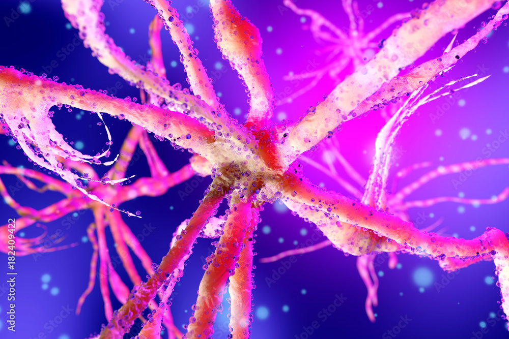 3D rendered Illustration of a Neuronal cell