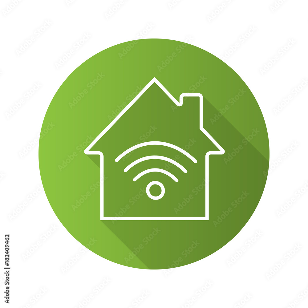 Home internet connection flat linear long shadow icon Home internet connection flat linear long shadow icon