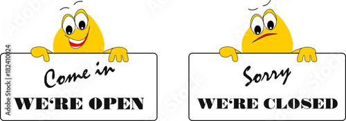 We're open / we're closed - Schilder