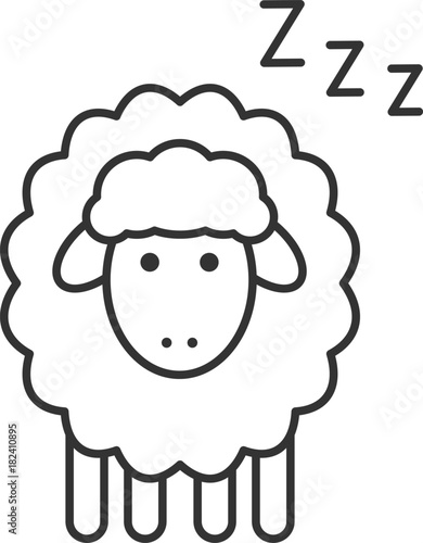 Sleeping sheep linear icon