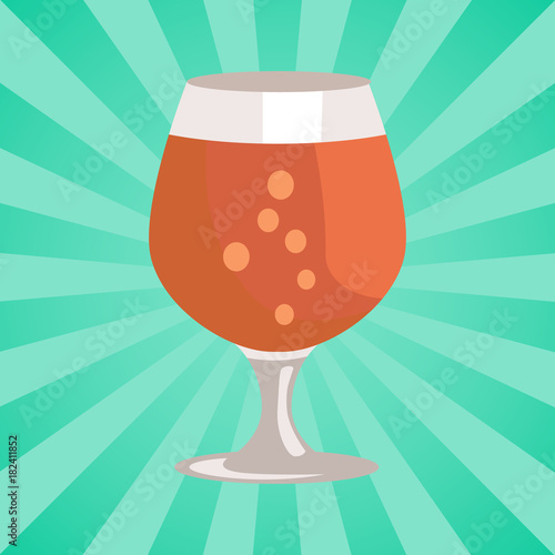 Tablou pe pânză Snifter Beer in Transparent Glassware Vector