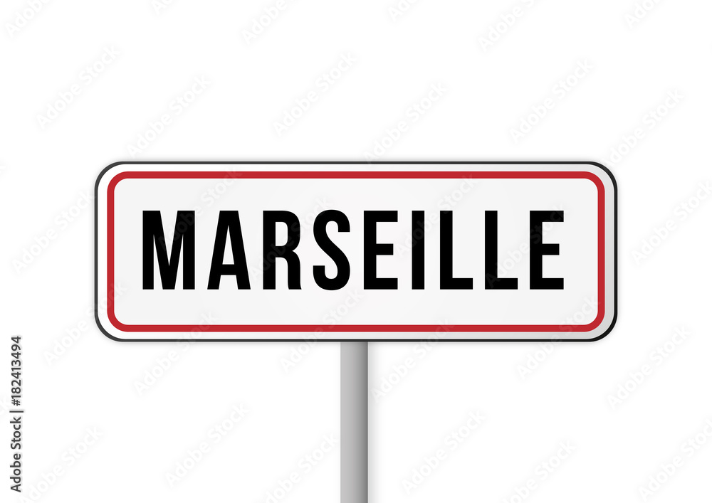 Panneau signalisation entrée ville Marseille France Panneau signalisation entrée ville Marseille France