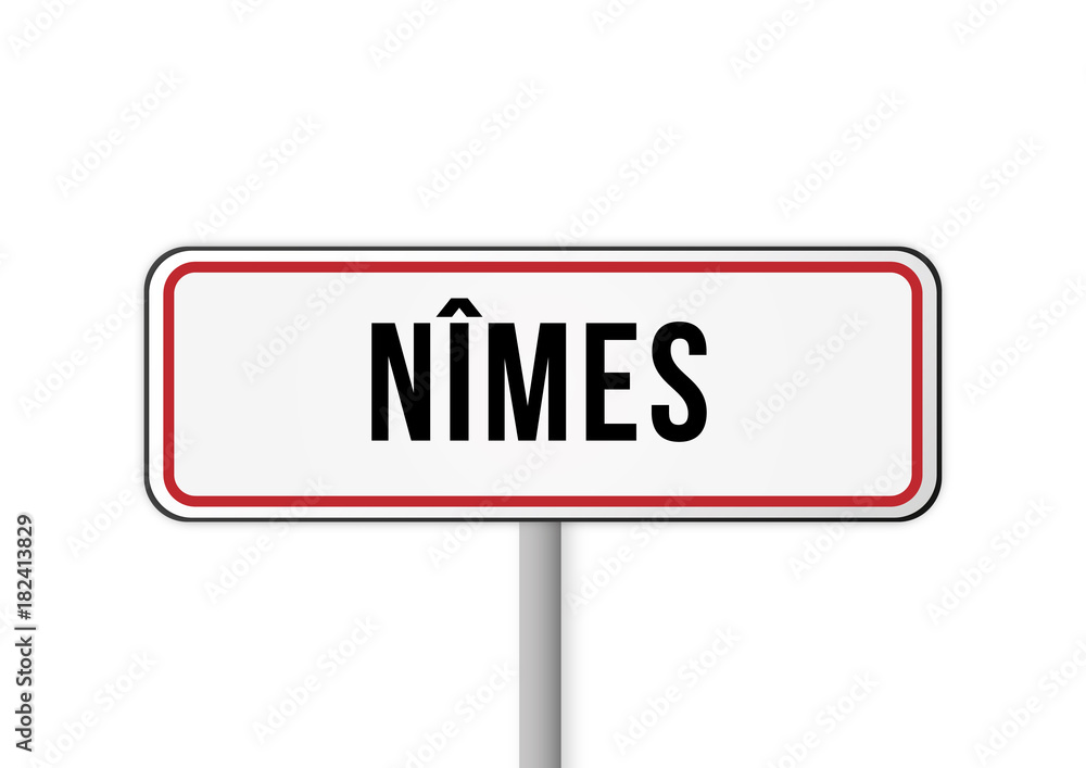 Panneau, signalisation entrée ville Nîmes Panneau, signalisation entrée ville Nîmes