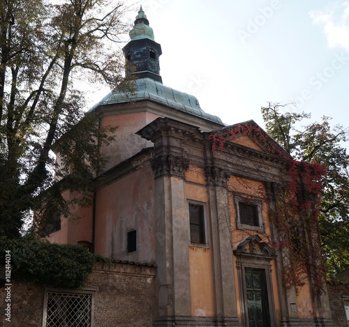 Krizanke church situated in Ljubljana, Slovenia