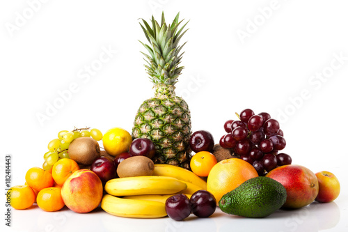 tropical fruits. fruits isolated on white. Ripe fruit