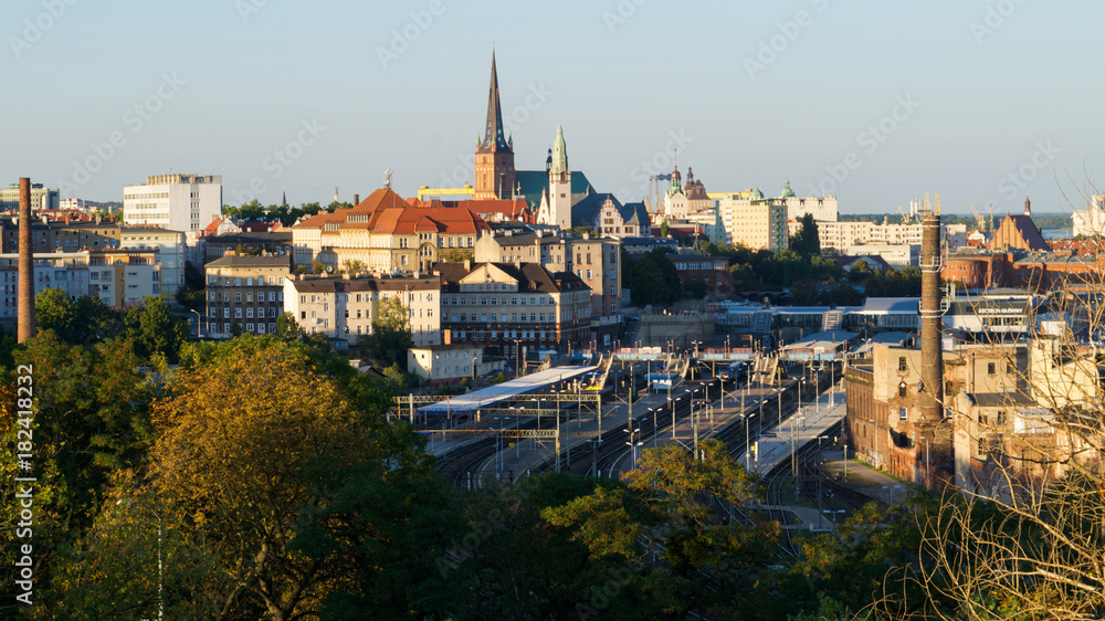 Cityscape and Skyline of the city of Szczecin, Poland