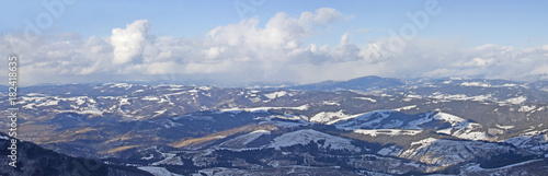 Carpathian mountain landscape. Panorama of Snow Mountain. © fontgraf