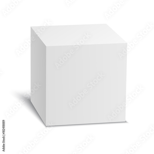 White vector cube. Vector stock illustration isolated on white background. © cheremuha