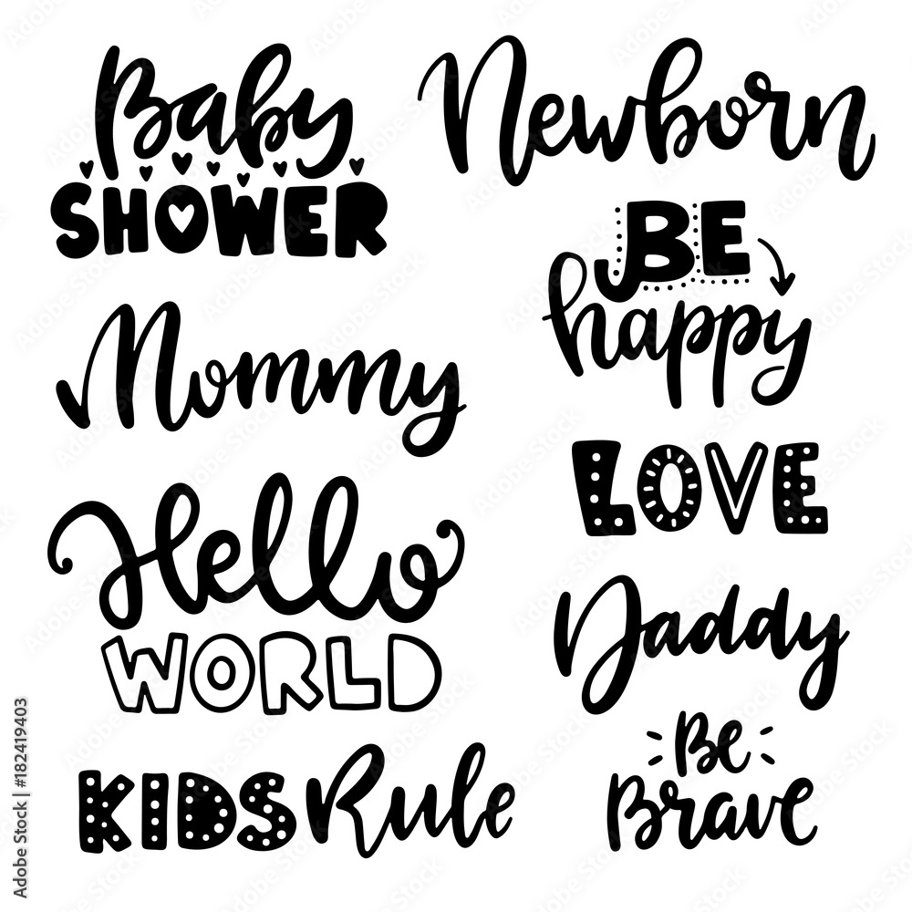 Vector childish lettering Vector childish lettering