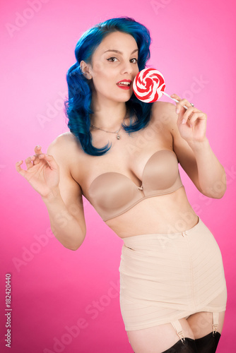 Pin Up Girl With Candy