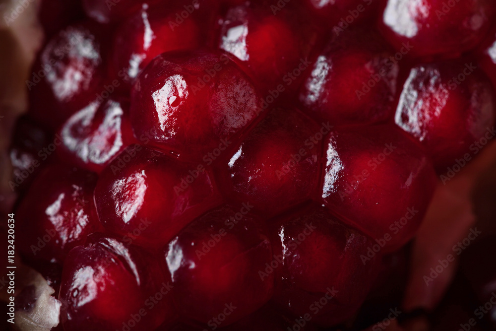 juicy fresh red pomegranate seeds on macro photography juicy fresh red pomegranate seeds on macro photography