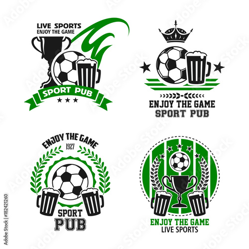 Vector icons for soccer football sport pub