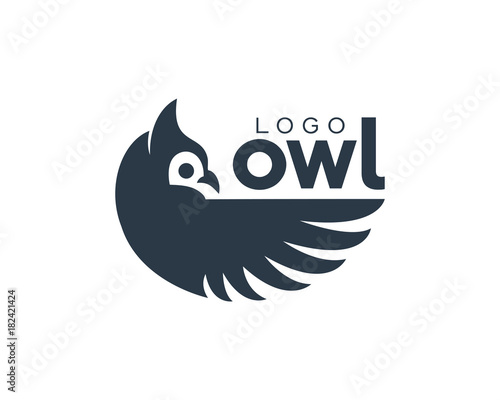Amazing Owl Bird Modern Simple Logo Eye Catching Dark Blue Animal