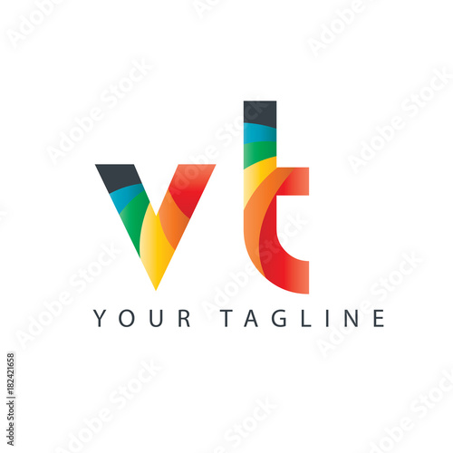 Initial Letter VT Design Logo