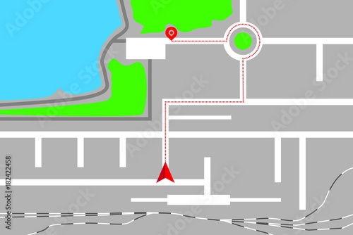 GPS navigation map illustration for device screen overlay.