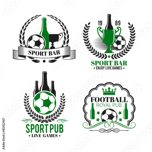 Vector icons for soccer bar or football sport pub