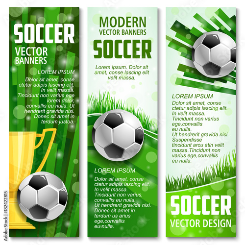 Vector football banners for soccer sport