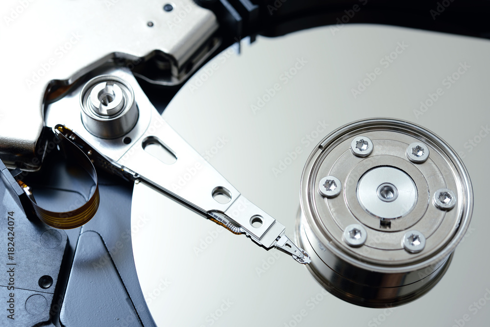 Inside view of hard disk computer Inside view of hard disk computer