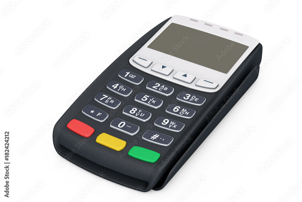 Credit Card Payment Terminal. 3d Rendering Credit Card Payment Terminal. 3d Rendering