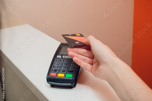 Macro shot of Near Field Communication card or credit card photo