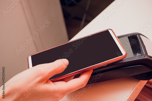 Macro shot of Near Field Communication card or credit card photo