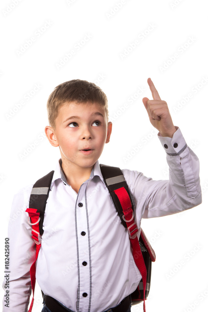 Intelligent school boy with idea for answering the hard question Intelligent school boy with idea for answering the hard question