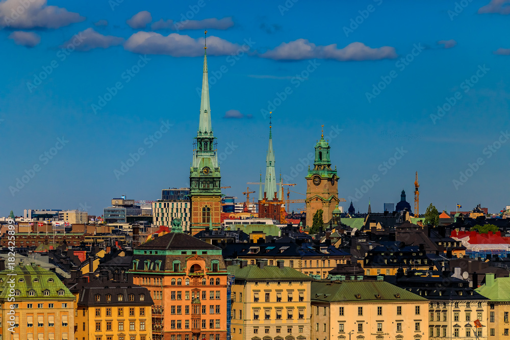 Fototapeta premium View onto Stockholm old town Gamla Stan in Sweden