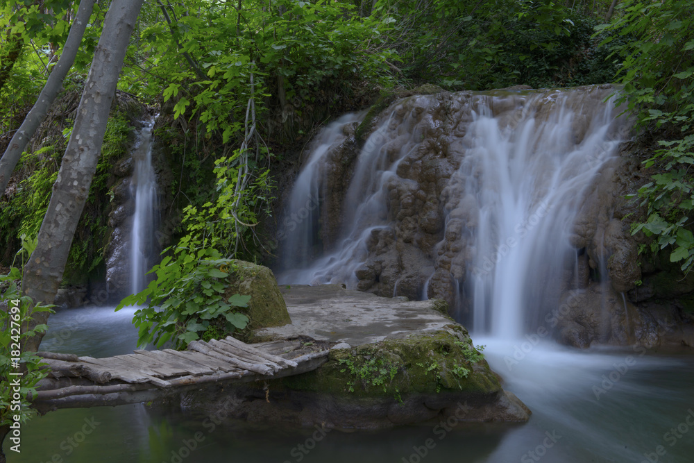 Fototapeta premium beautifull lush waterfall nature river water tropical natural