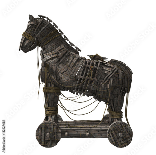 Trojan Horse Isolated on White Background photo