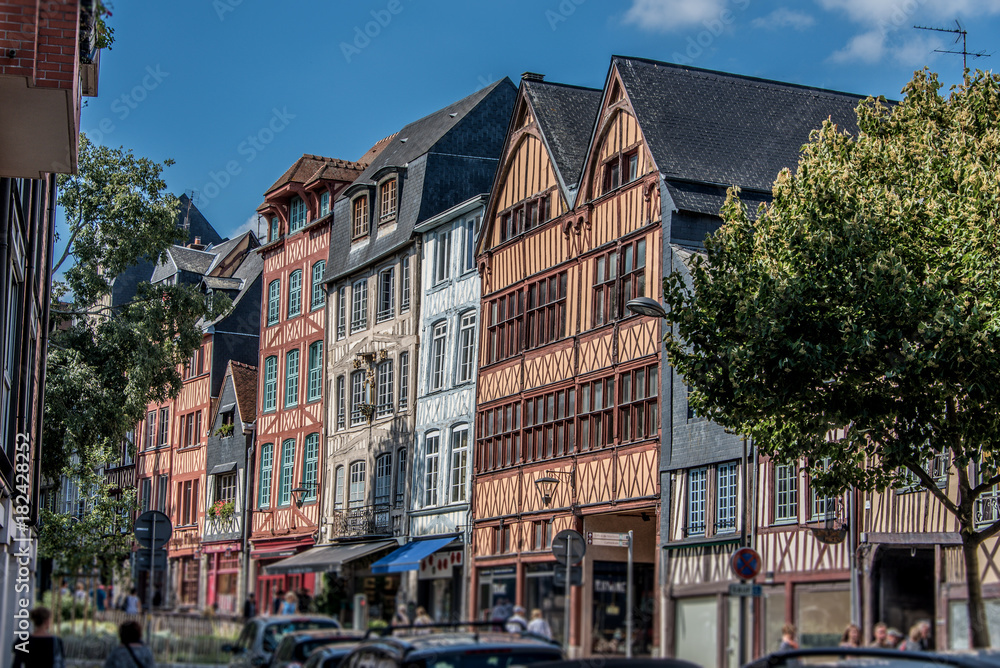 Fotografie Maisons à Pans de Bois, Rouen, Normandie, France