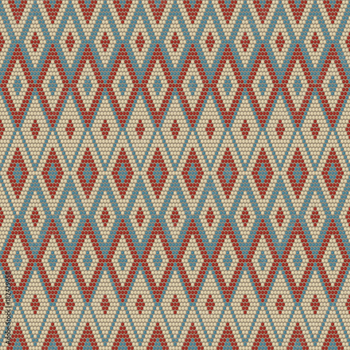 African beadwork themes. Abstract seamless pattern. Light colors. South Africa motifs. Simple backdrop for decoration, wallpaper or handywork.