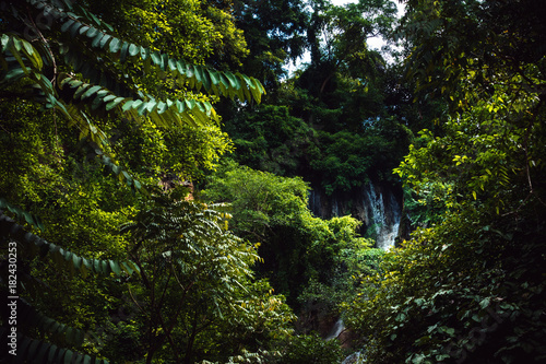 Cuadro en lienzo Waterfall in the deep jungle