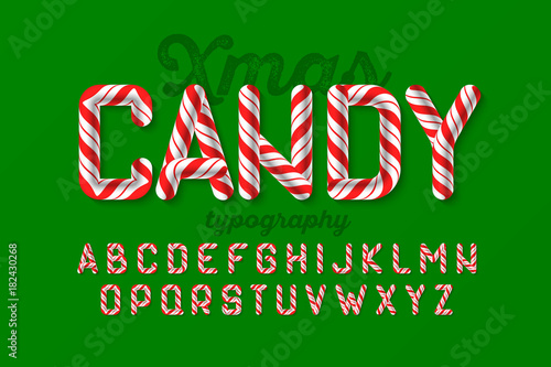 Christmas candy cane font
