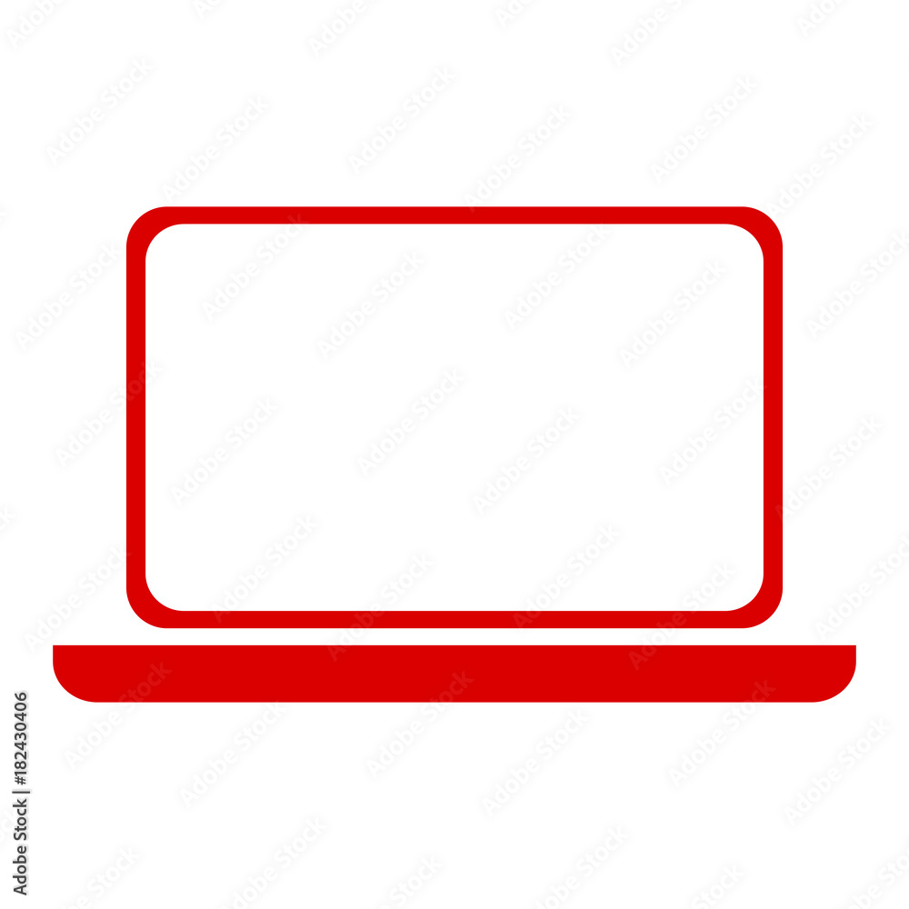 Isolated laptop outline Isolated laptop outline