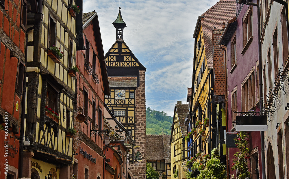 Fototapeta premium Riquewihr, Alsace, France