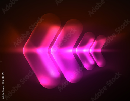 Futuristic neon glowing arrows techno background