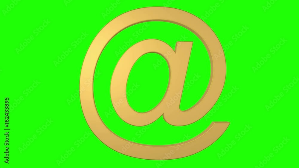 green screen 'at' sign loop rotating @ green screen 'at' sign loop rotating @