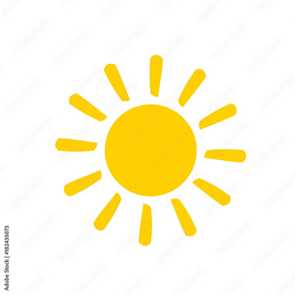 sun flat vector icon on white background sun flat vector icon on white background